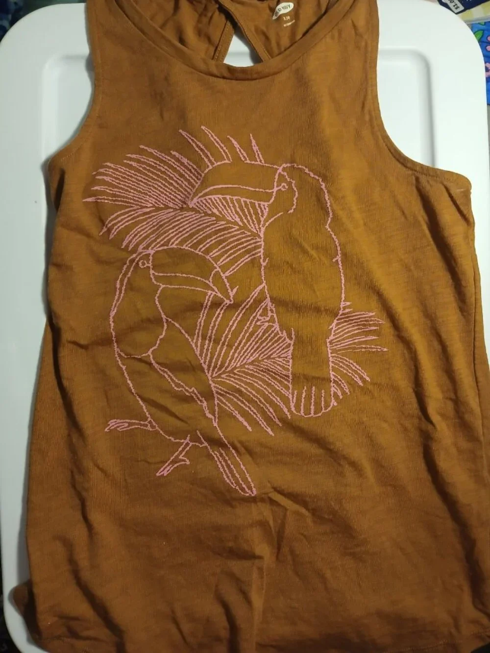Old Navy XL (14) Dark Yellow Tucan Tank Top